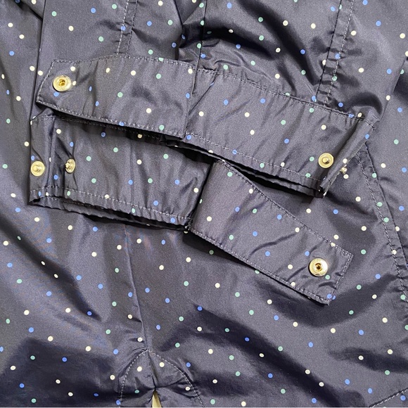 Details Intl Navy Mini Polkadot Packable Hooded Rain Jacket  Size Large - Picture 3 of 14
